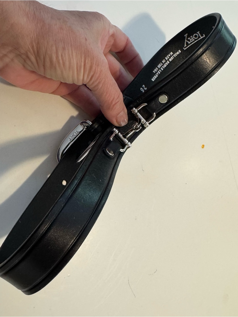 Tory English Bridle Leather Belt - Picture 8 of 10